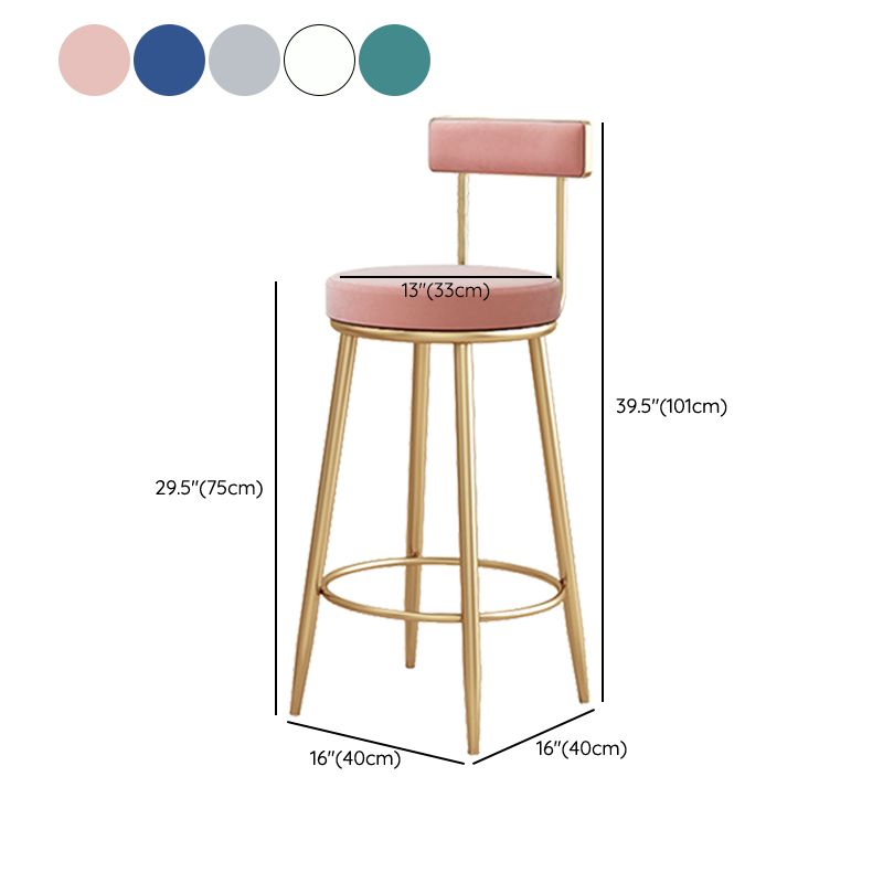 Modern Style Upholstered Counter Stool Round Living Room Bar Stool