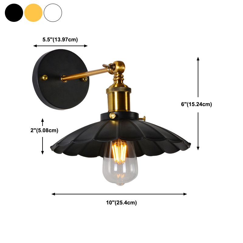 Industrial Style Wall Sconce Metal 1 Light Sconces for Living Room