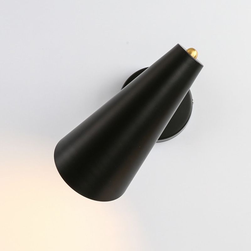 Cone Simplicity Metal 1 Light Wall Light Fixture in Black/White