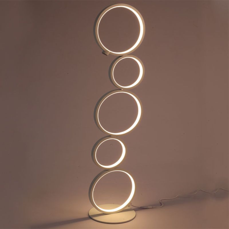 Acrylblasenboden Lesen Lesen modernistische Schwarz/Weiß -LED Stehlampe in warmem/weißem/natürlichem Licht