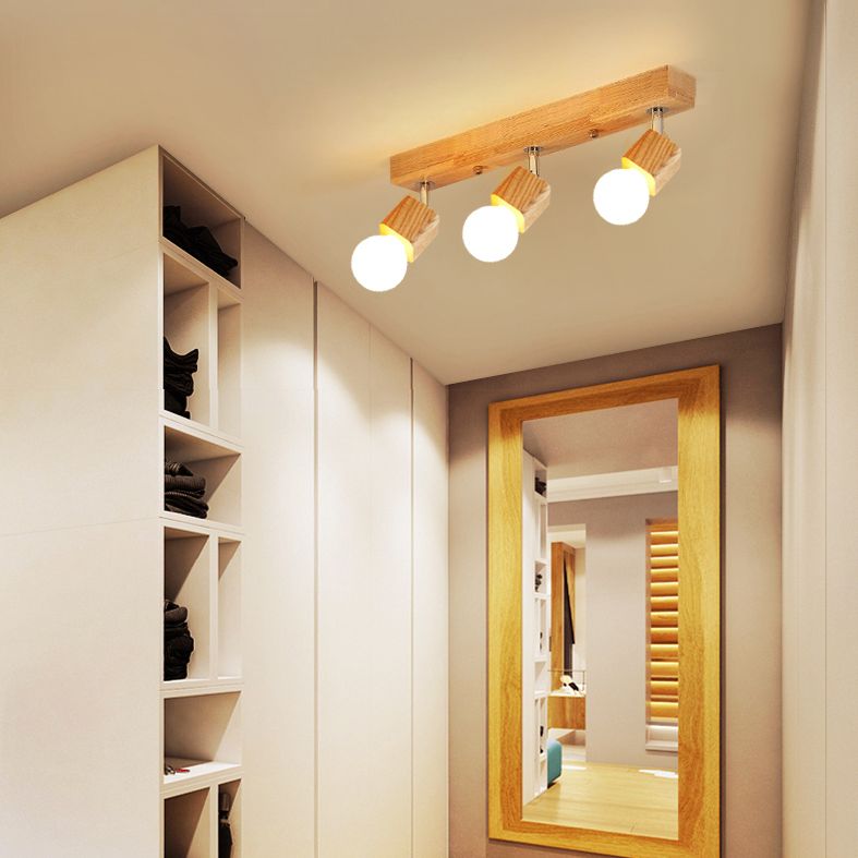 Bare Bulb Vanity Sconce Lights Ultra-modern Wood Wall Sconce Lighting for Bathroom