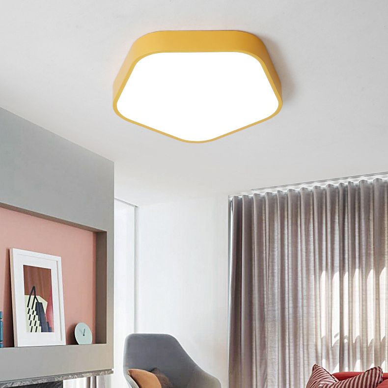Pentagon Slim Panel Flush Mount Light Simple Style Acryl -plafondlicht voor studieruimte