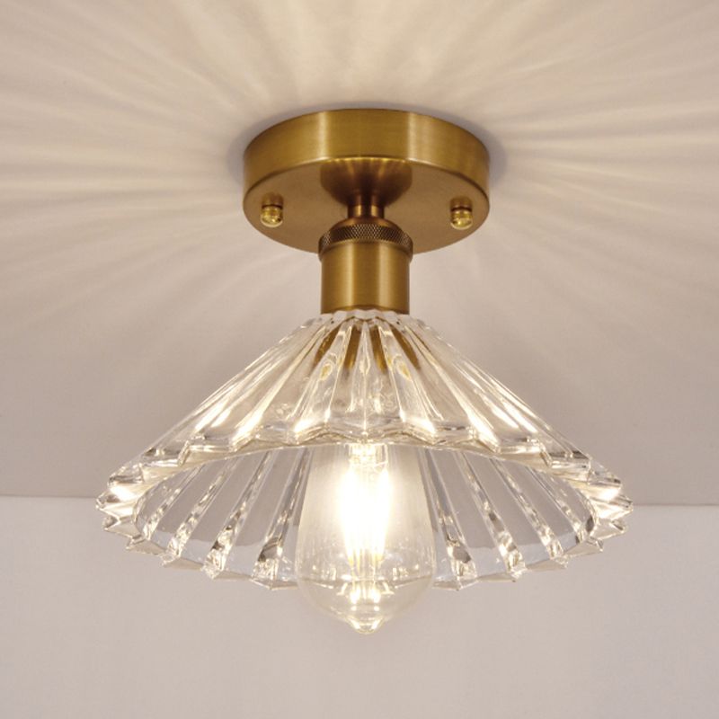 Modern Ceiling Lamp Creative Flush Mount Light Fixture with Glass Shade for Aisle Room