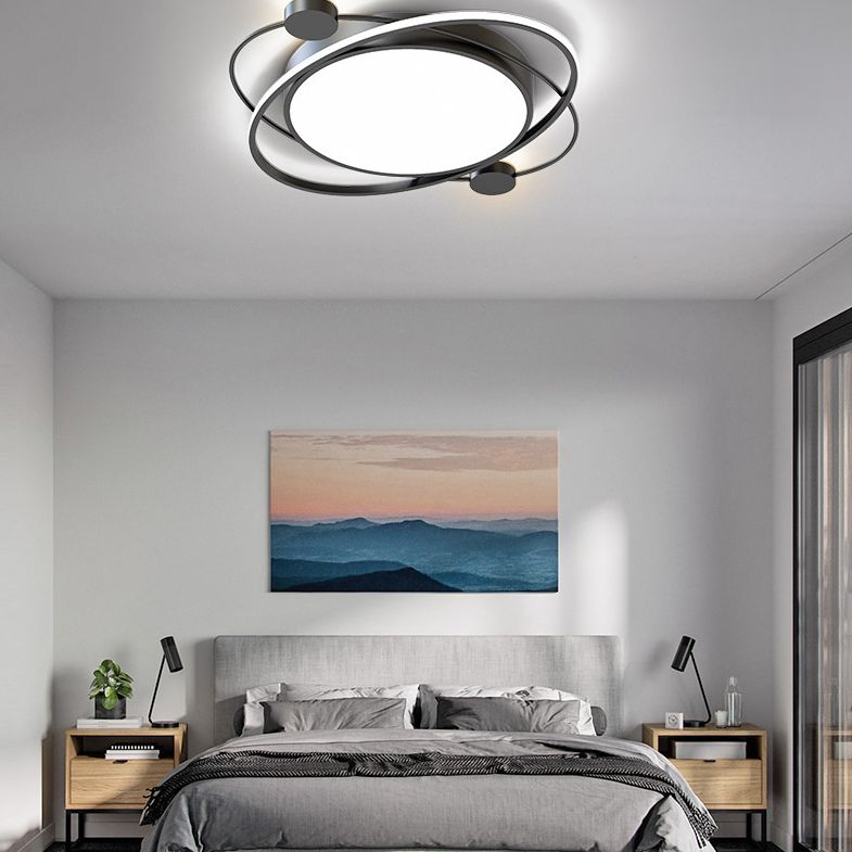 Wrap-around Line Design Rund LED Deckenleuchte 19.5 " Weiche Nordische Style Flush Mount Lamp für Schlafzimmer