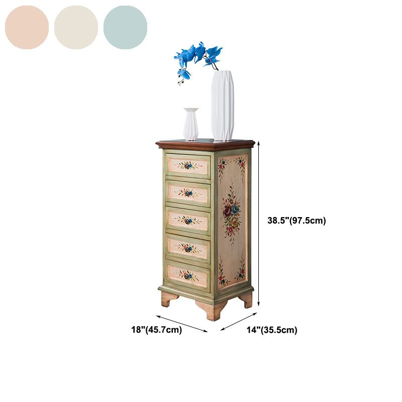 Traditional Vertical Home Chest Wooden Storage Chest with Drawers