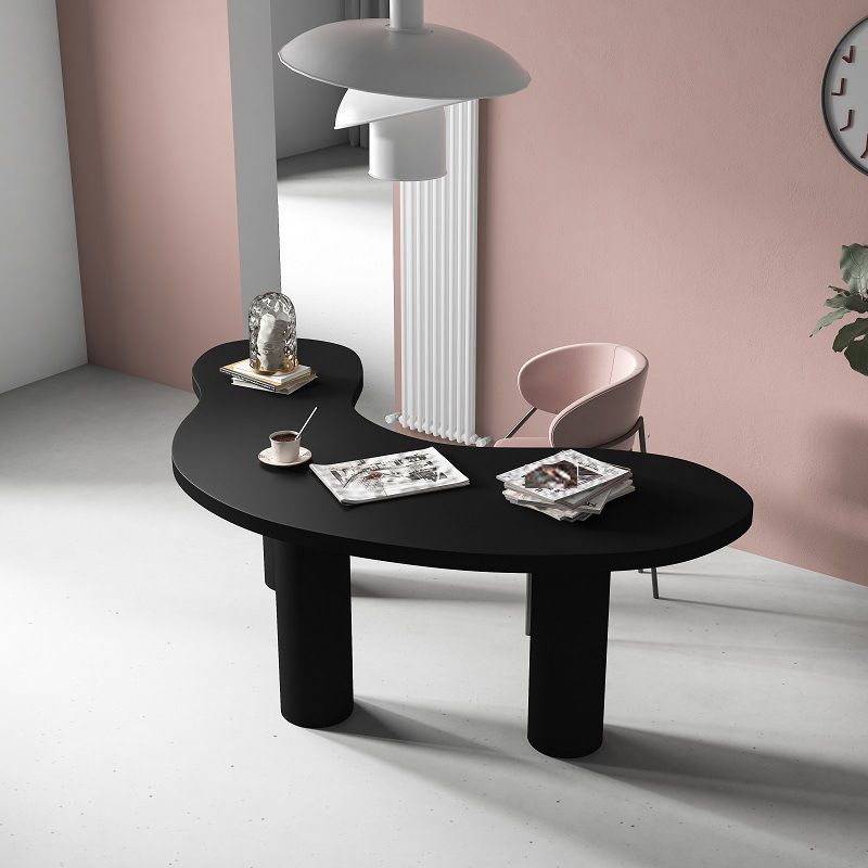 Black Writing Desk Industrial Pine and Artificial Wood Office Desk
