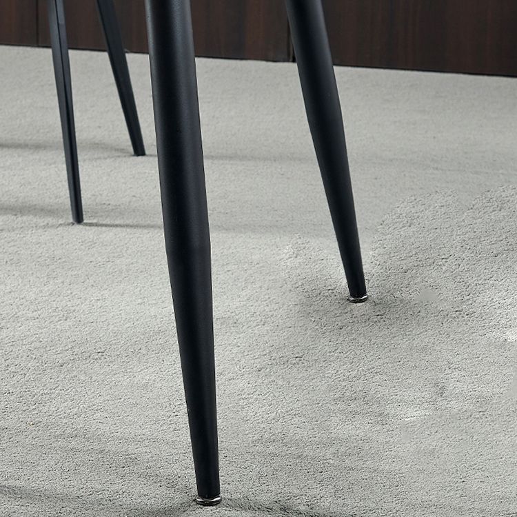 Metal Industrial Rectangle Dining Table Grey Sintered Stone Table with 4 Legs