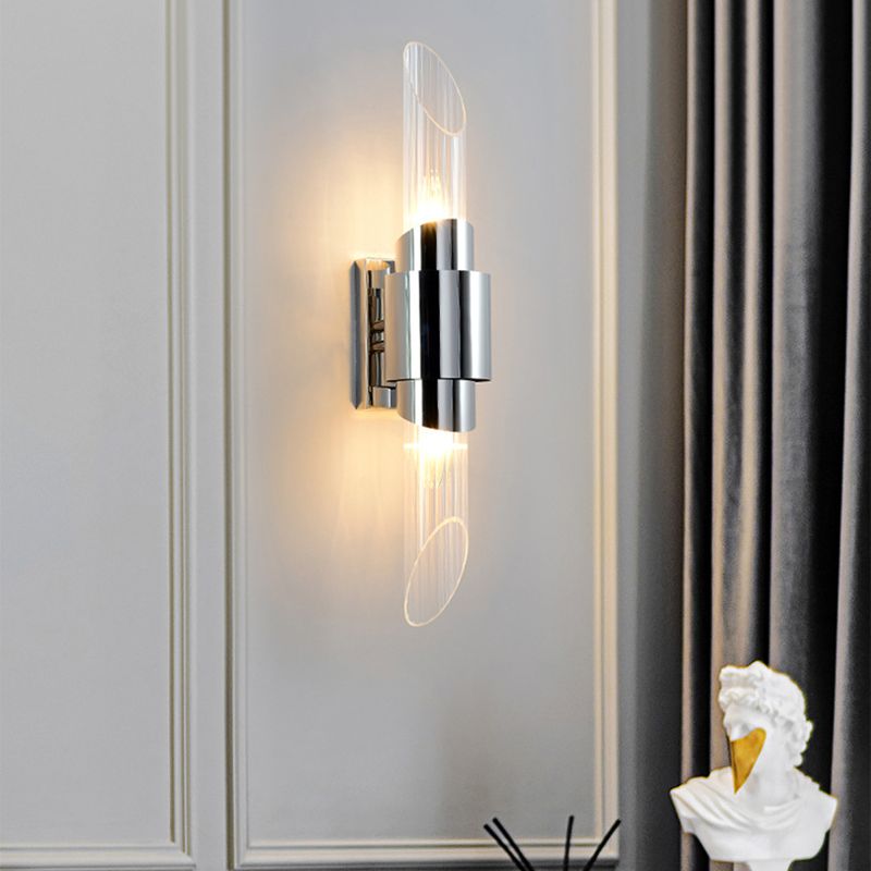Minimalismo de vidrio biselado Minimalismo Luz de Luz Moderna Moderna de acero inoxidable Lámpara de montaje en pared LED de acero inoxidable