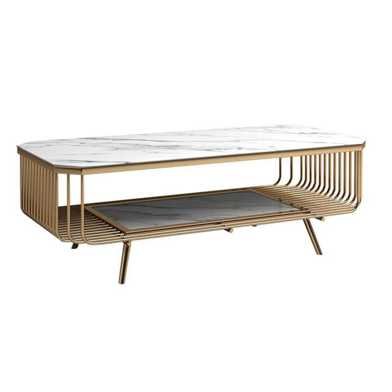 Glam Slate Coffee Table Rectangle Coffee or End Table with Shelf