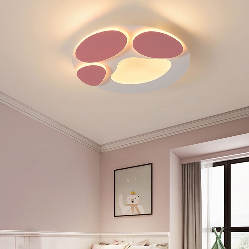 Metal Modern Flush Mount Circular Shape Ceiling Light with Acrylic Shade for Bedroom