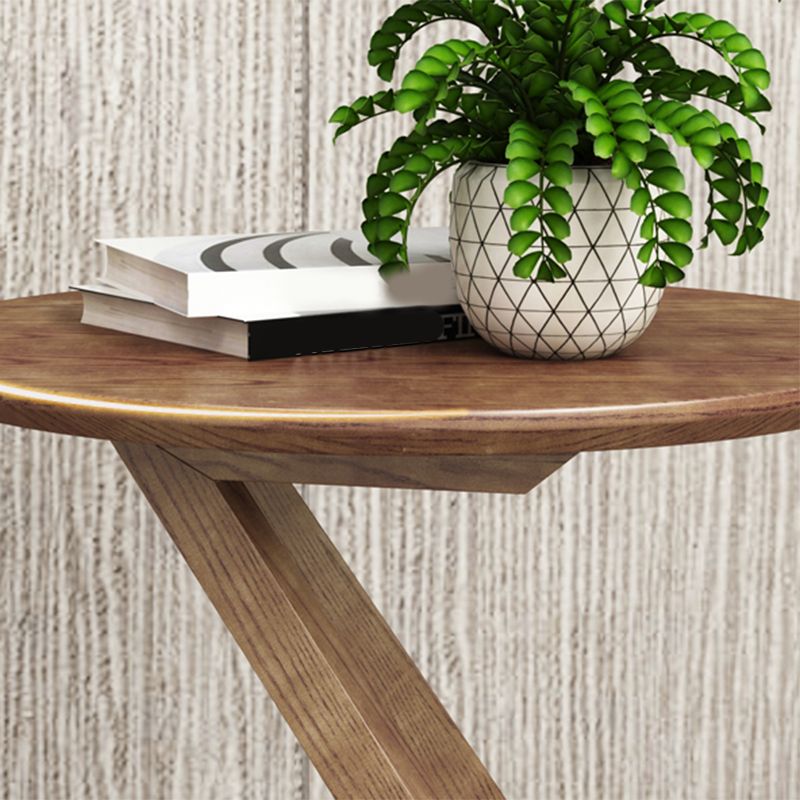 Side Table Solid Wood Abstract Round Scandinavian Living Room End Table