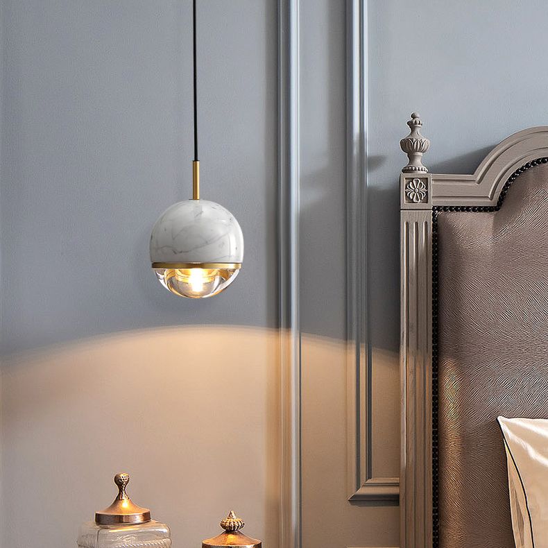 Modern Style Hanging Ceiling Light Global Suspension Pendant Light with Stone Shade