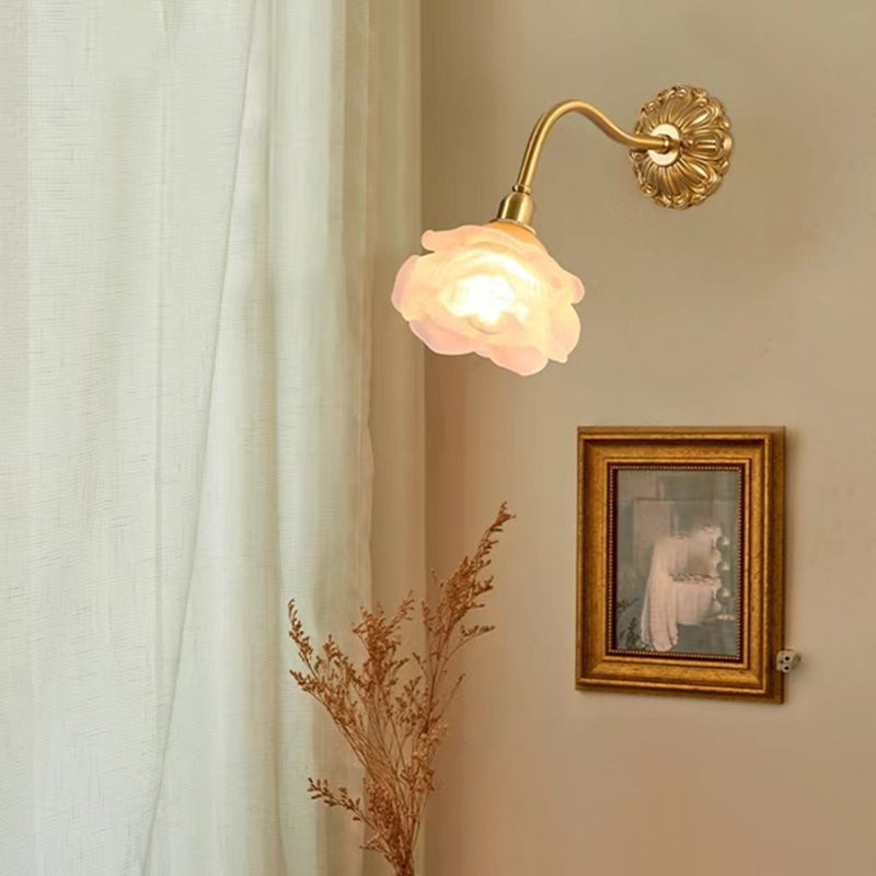 Creative Wall Light Fixture Contemporary Wall Light Sconce with Glass Shade for Bedroom