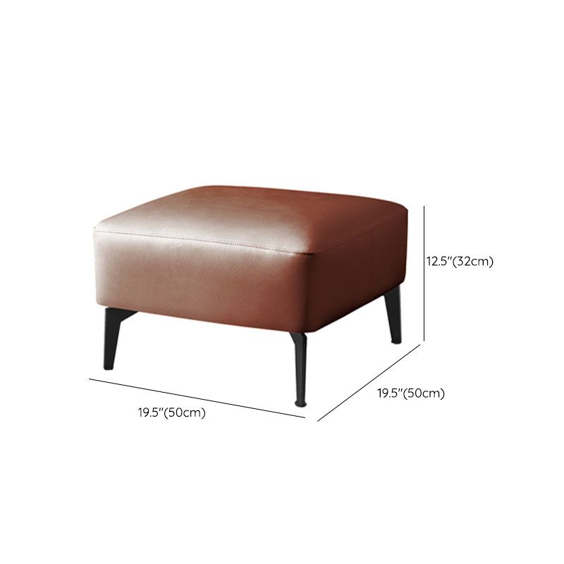 Glam Ottoman Faux Leather Stain Resistant Upholstered Square Ottoman with Legs