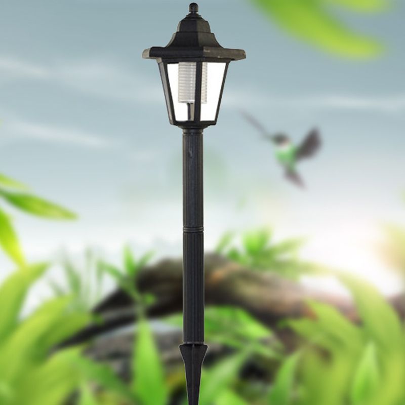 Hexagonal Plastic Solar Lawn Lighting Artistic Black LED Mosquito Repellent Light for Pathway