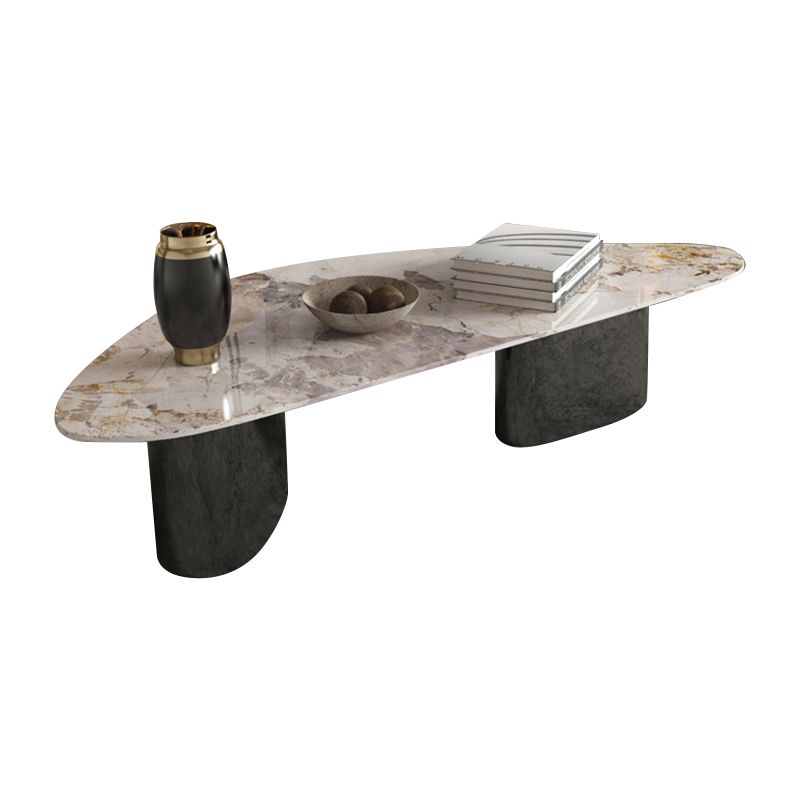 2 Legs Coffee Cocktail Table Contemporary Slate Top Coffee Table