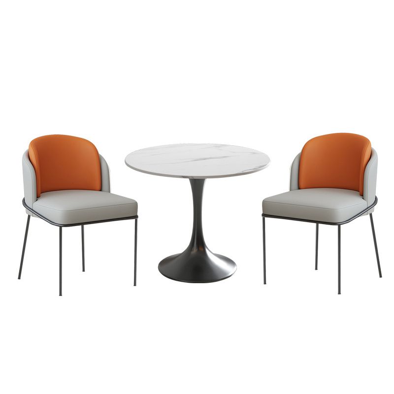 Modern Round Dining Table Set 1/2/3/4/5 Pcs Sintered Stone Dining Table and Chairs