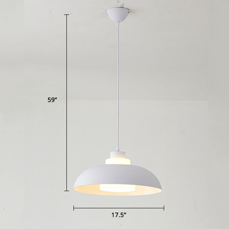 Bol en aluminium plafonnier pendrier léger macaron à la lampe à bulbe unique avec insert de l'ombre acrylique