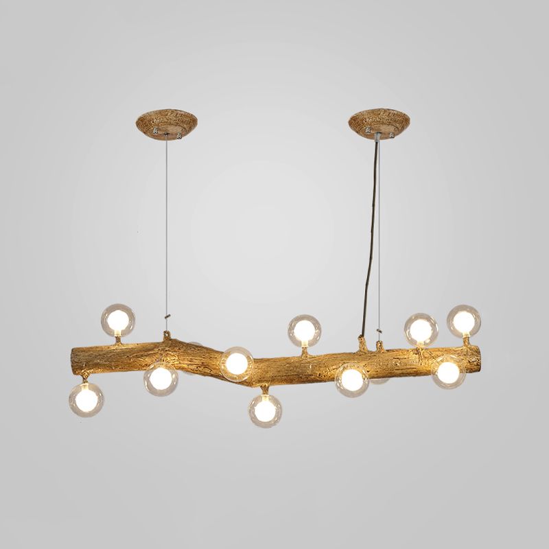 Moderne Harzinsel Kronleuchter Stumpf 1-Licht-Restaurant-Federung mit Glasschatten