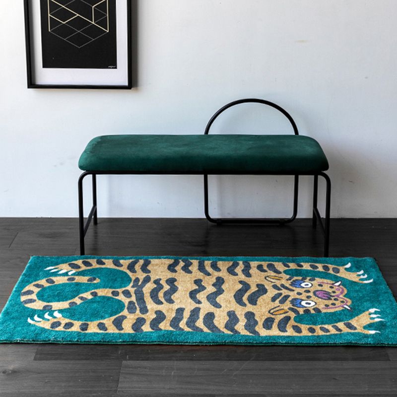 Modern Living Room Carpet Tiger Pattern Indoor Rug Polyester Area Carpet with Non-Slip Backing