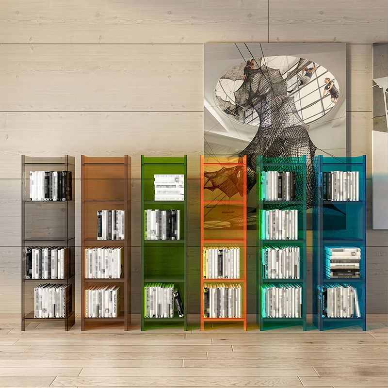Acrylic Vertical Standard Bookshelf Scandinavian Closed Back Bookshelf