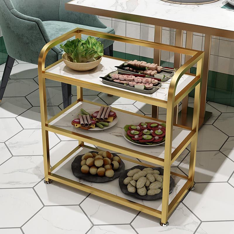 25.59"H Stationary Modern Prep Table Metal Prep Table for Home Use