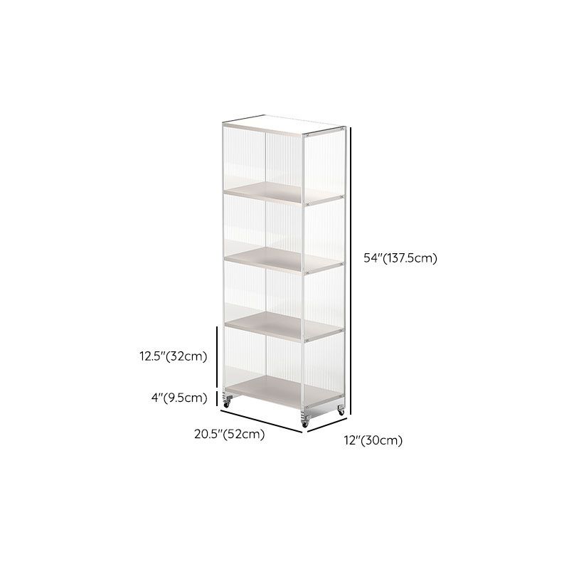 Contemporary Closed Back Bookshelf Acrylic Bookcase for Home Office