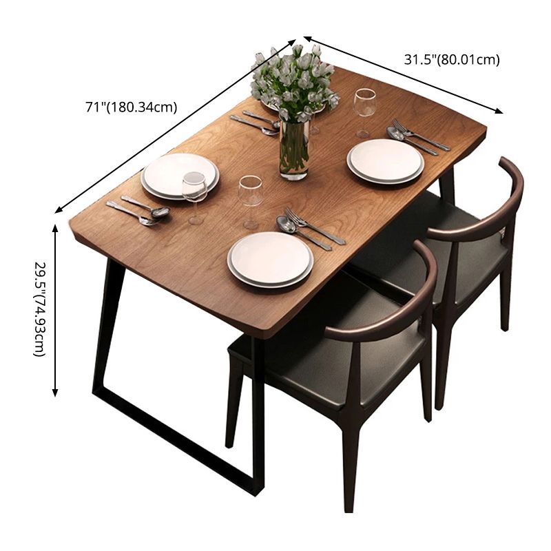 Contemporary Solid Wood Rectangle Shape Dining Set Kitchen Standard Dining Set with Double Pedestal