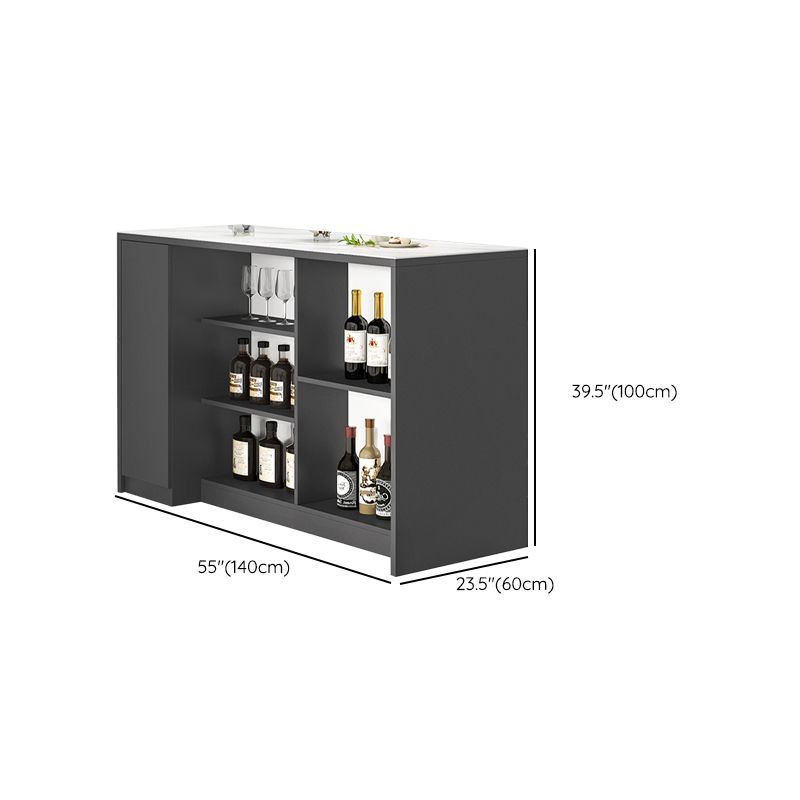 Modern Style Stone Rectangle Bistro Bar Desk Table for Living Room