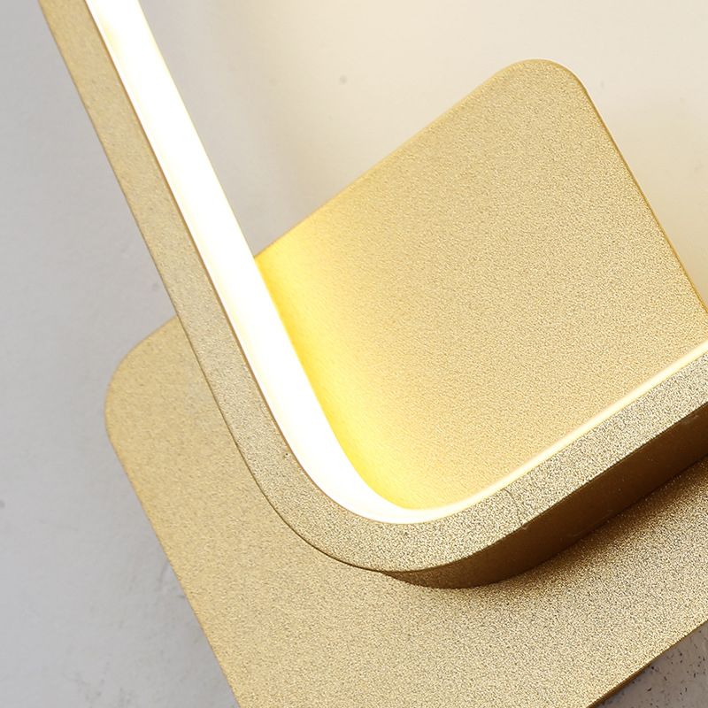 Aluminum Alloy Minimalism Style LED Wall Sconce 11.8" H Square Rounded Corners Mini Bedside Lights