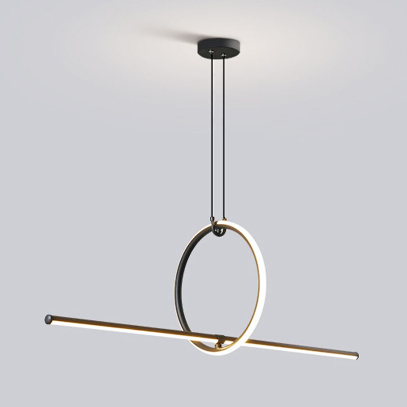 Post Modern 2 - Light Kitchen Island Fixture Iron LED Pendant Ceiling in Black / Gold