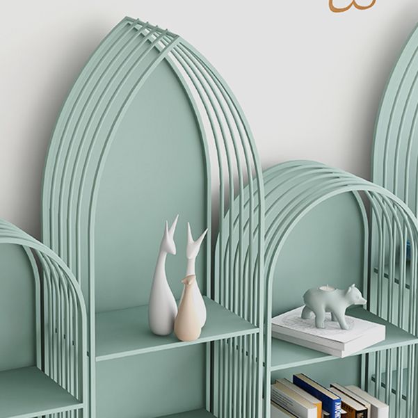 Modern Metal Bookcase Standard Closed Back Vertical Bookshelf for Home