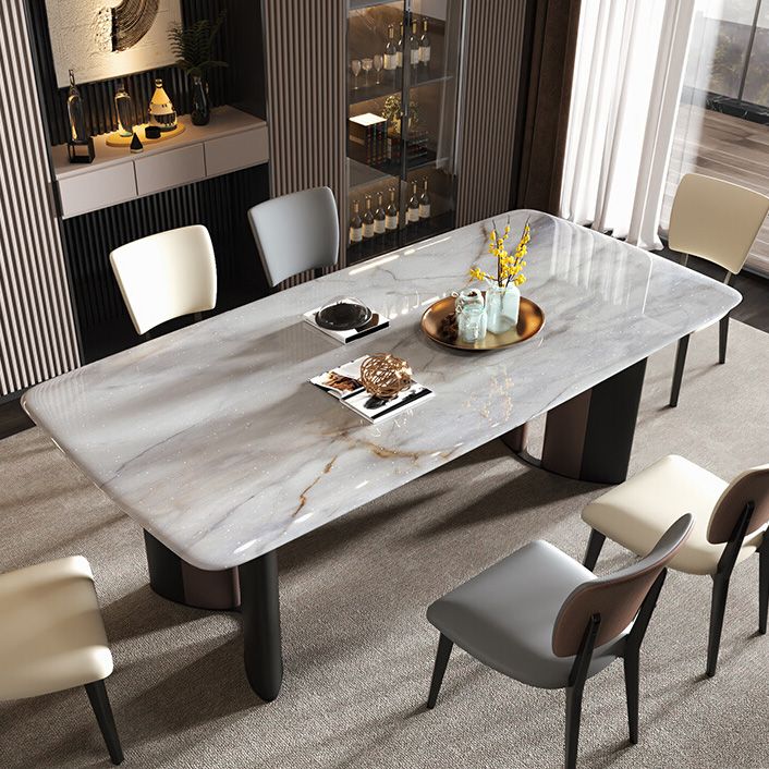 Double Pedestal Dinner Room Kitchen Table Modern Dining Room Table