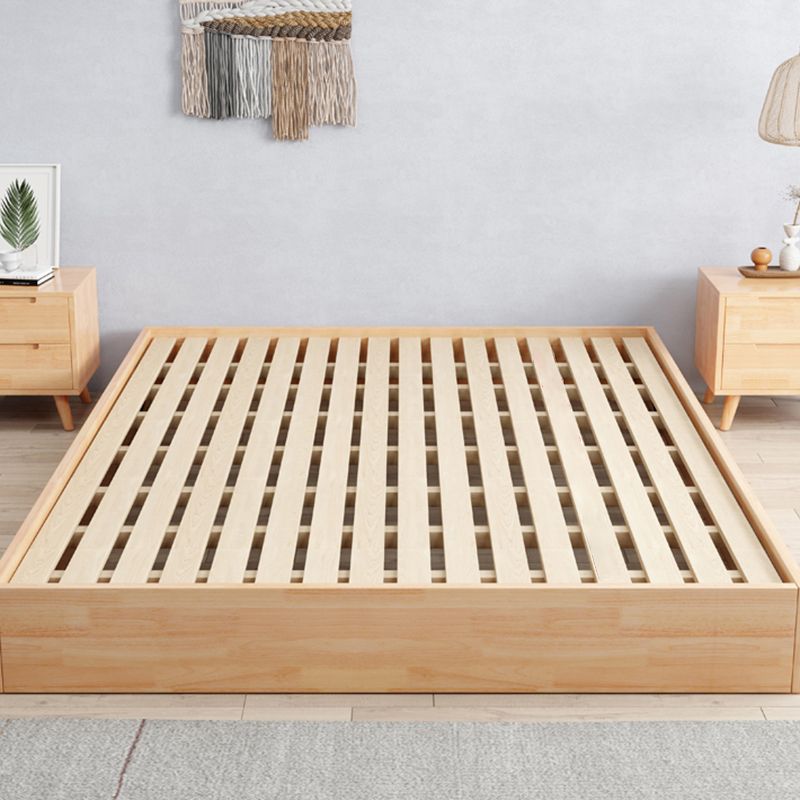 Mid-Century Solid Wood Modern Platform Bed Solid Color Platform Bed Frame