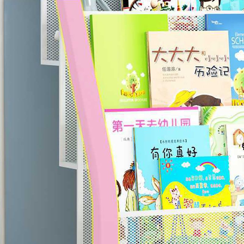 Industrial Iron Ladder Bookshelf White and Black Closed Back Bookcase for Home