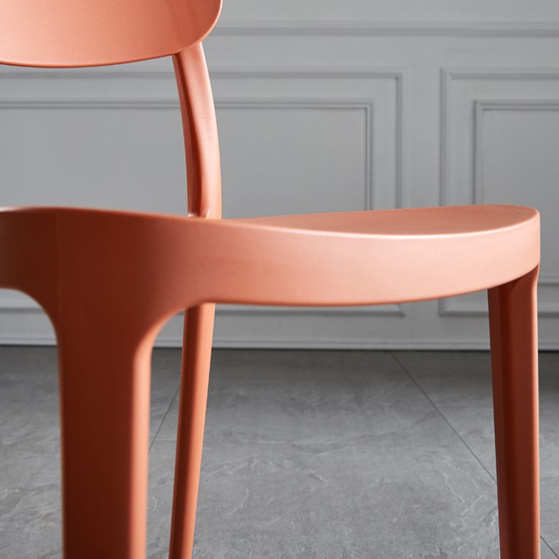 Scandinavian Plastic Armless Dining Chairs Stackable Open Back Side Chair (Set of 4)