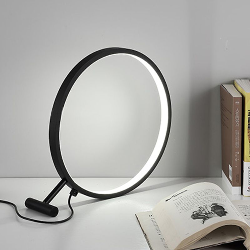 8 "/ 12" / 16 "Dime Black / White Liading Lampe LED moderne 1 lumière Plug en acrylique Lumière de bureau en lumière chaude / blanche