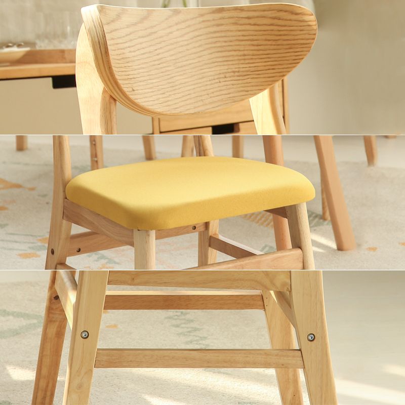 Wood Scandinavian Dining Chair Open Back Armless Dining Chairs for Home Use