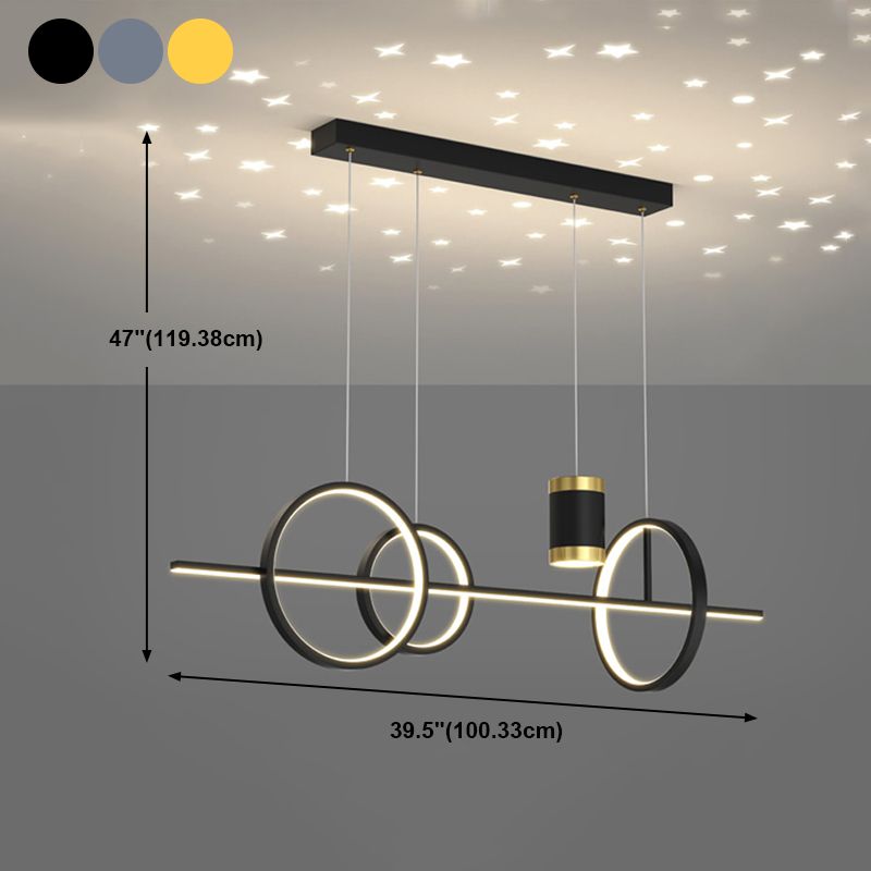 Modern Metal Island Light Geométrico Multi Light LED PRIGHT para dormitorio