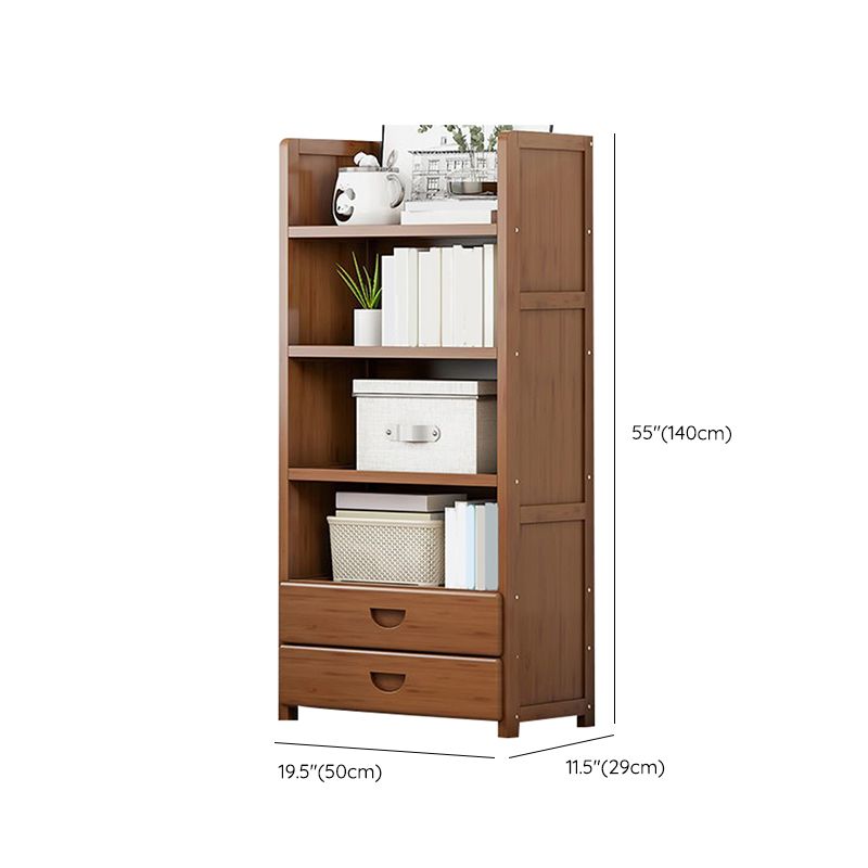 Contemporary Closed Back Bookcase Standard Engineered Wood Bookshelf
