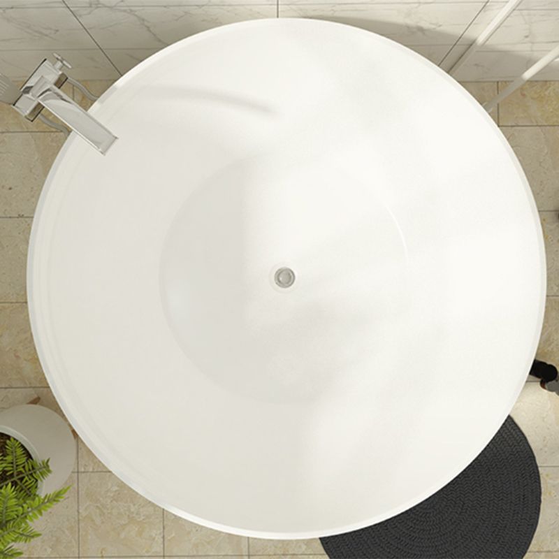 Acrylic Round Tub Soaking Freestanding Bathtub , 23.62-inch Tall