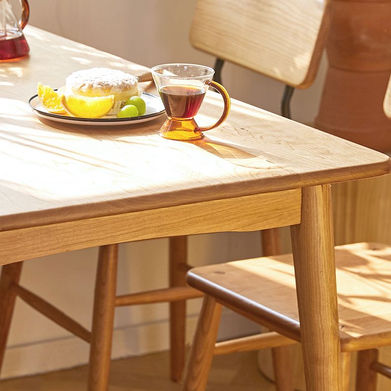 Rechteck für Freizeitstil Esstisch Holzfarbe fester Tisch mit massivem Holz