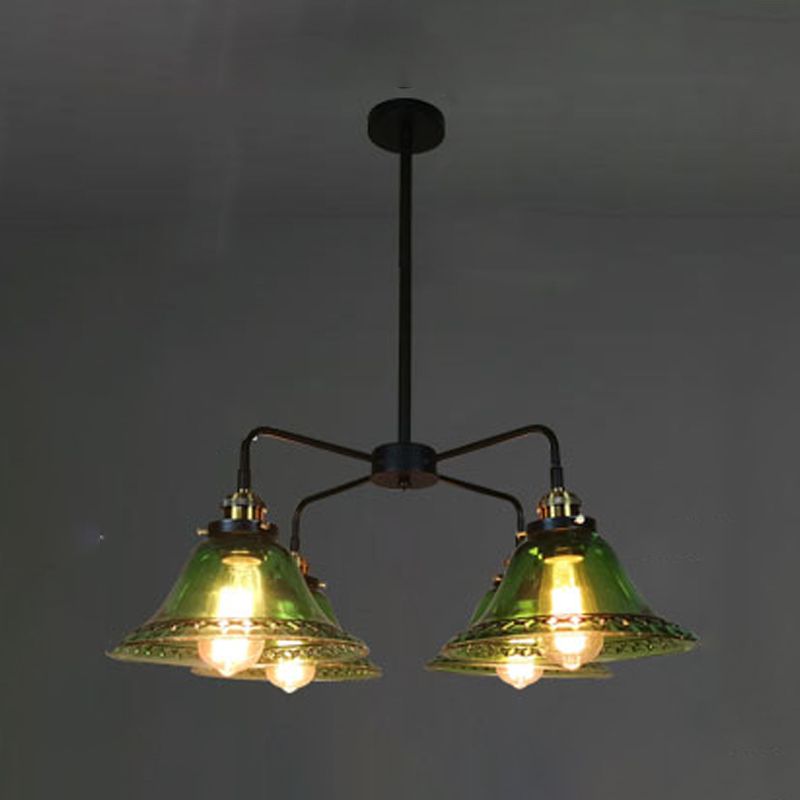 Lampadino in vetro verde chiaro vintage Lampone in vetro verde chiaro per sala da pranzo