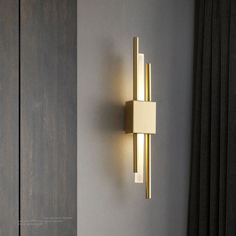 Post-Modern Simple Fashion Style Linear Shade Wall Sconce Metal 1 Light Sconces