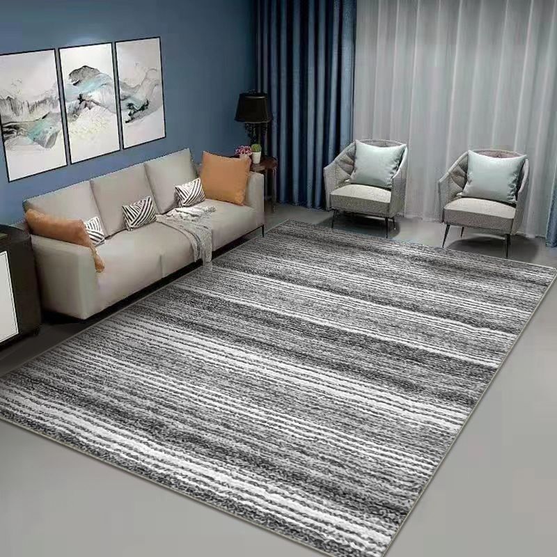 Blackish Green Graphic Rug Polyester Simple Rug Stain Resistant Rug for Living Room