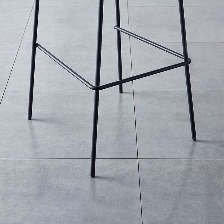 Scandinavian Backrest Counter Bar Stool Plastic Rectangle Counter-height Stool