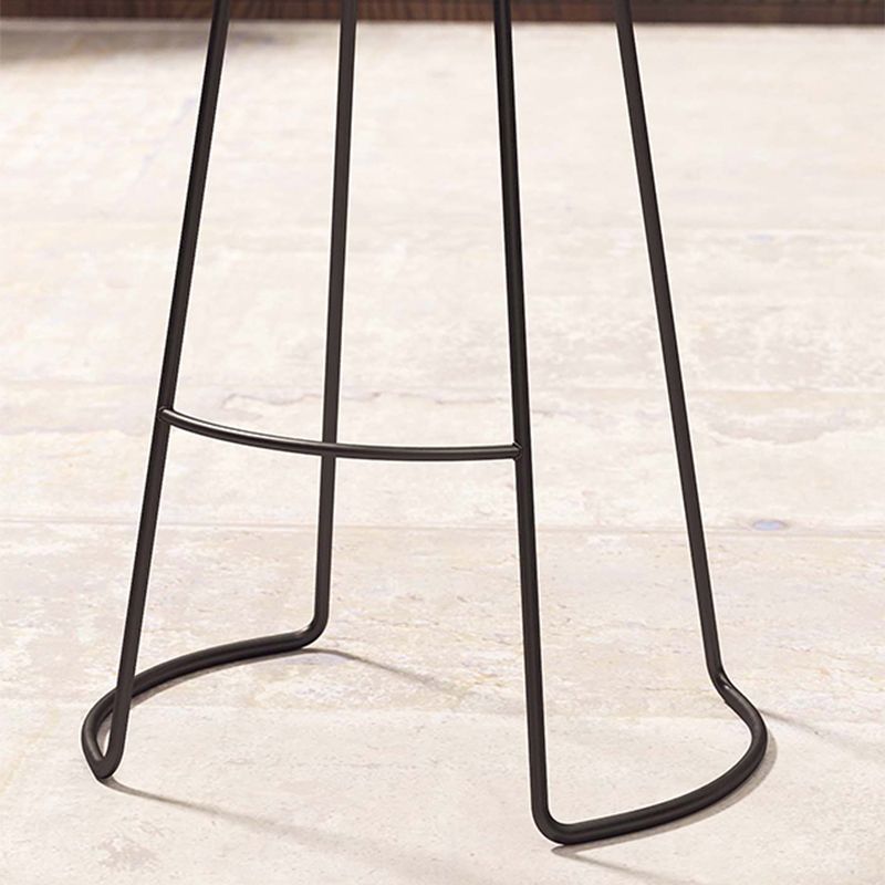 Contemporary Solid Wood Counter Stool Saddle Seat Bar Stool with Footrest