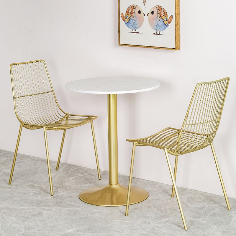 Glam Style Dining Chair Metal Windsor Back Dining Side Chair for Dining Room