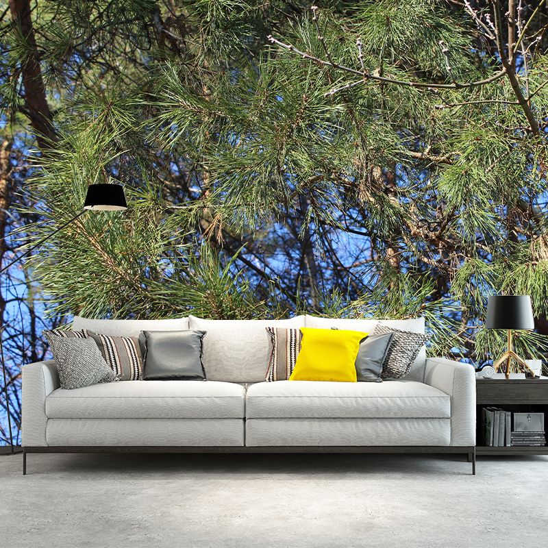 Pine Forest Wall Murals Moisture Resistant Wall Decor for Sleeping Room