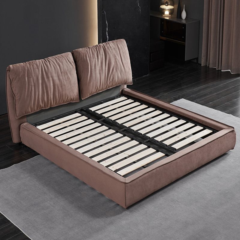 Glam Solid Wood with Headboard Panel Rectangular Standard Bed